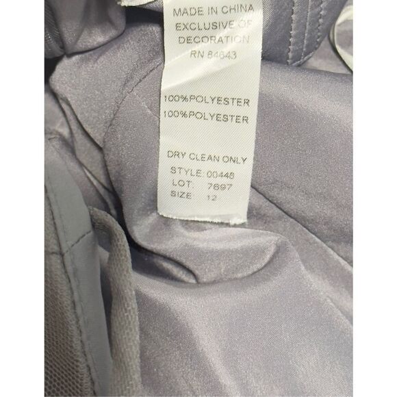 WToo by Watters Strapless Bobbinet Long Bridesmaid Dress Pewter Gray Size 12 - Picture 13 of 14
